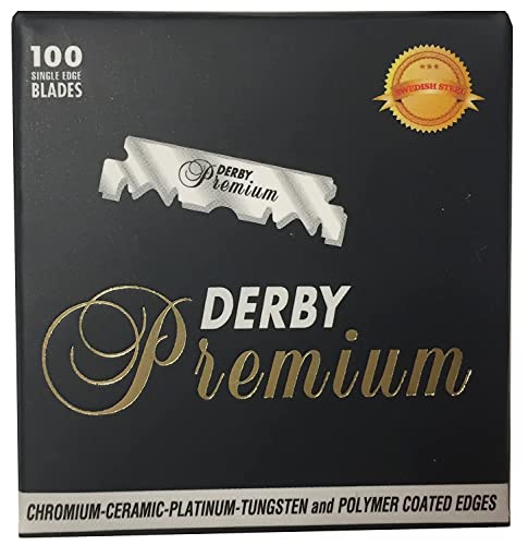 The Shave Factory Straight Edge Razor Kit - Straight Edge Razor With Single Edge Razor, Straight Razor, Straight Razors For Men (Black / 100 Derby Premium Single Edge Razor Blades) #TOP4