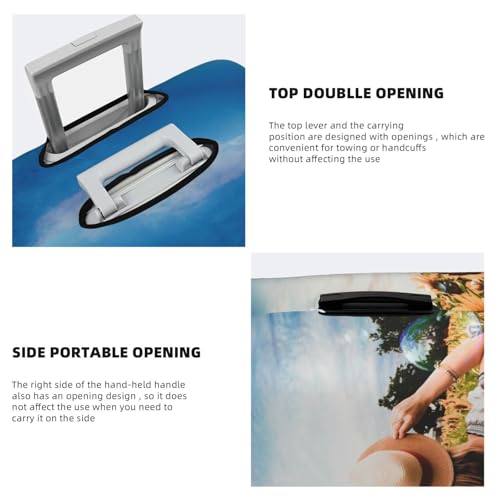 Generic Custom Luggage Cover,Personalized Suitcase Covers for Luggage with Your Design Name Logo Photo,Double-Sided Different Designs Customized Elastic Travel Suitcase Protector Covers Large, Black3