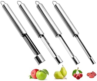 4 Sizes Fruit Corer Set,Stainless Steel Apple Pear Seed Corer Remover Tool , Handheld Fruit Core Tool,Suitable for Apple,Pear, Cherry, Jujube, Red Dates