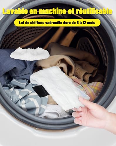 12er Set für Kärcher Dampfreiniger Zubehör Ersatztücher für Kärcher SC1 SC2 SC3 SC4 SC5 SI4-6 Bodentücher + 6 Mikrofaser-Überzüge - kompatibel mit Kärcher Dampfreiniger Easy Fix