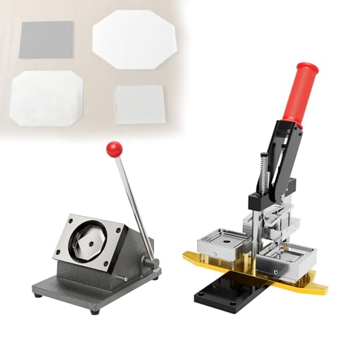 Image of DIY Photo Magnet Making Machine, 50x50mm Square Fridge Magnet Press Kit with Paper Cutter, Create Custom Button Badges for Refrigerators and Craft Projects