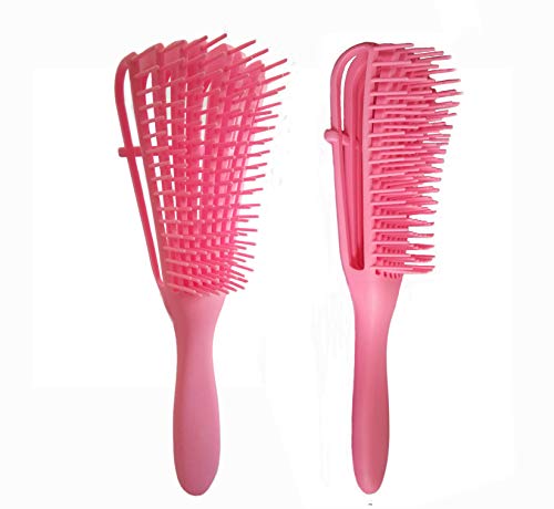 Detangling Brush for Curly Hair,Natural Hair Brush for Hair Textured 3A to 4C Kinky Wavy/Curly/Coily/Wet/Dry/Oil/Thick/Long Hair, Knots Detangler Easy to Clean (Pink)