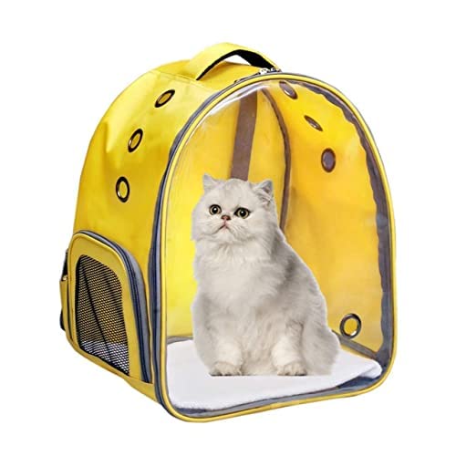 Smarty Pet Transparent Breathable with Multi Vents Backpack Carriers Bag for Travel and Carrying Outdoor for Cats, Dog and Puppies (Yellow) (B09Y5MYJ38) Amazon Price History, Amazon Price Tracker