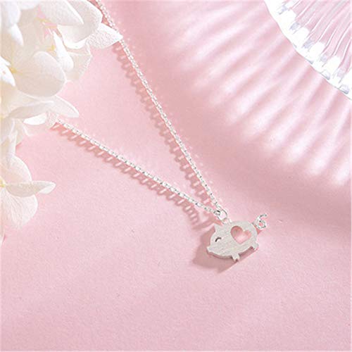 Cute Pig Pendant Necklace 925 Sterling Silver Love Heart Necklaces for Women Nickle Free Animal Pet Adjustable Link Chain Dainty Jewelry for Daughter Niece4
