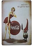 AIQIBAO Plaque en métal vintage décorative Cocacola pour bar, pub, magasin 30,5 x 20,3 cm