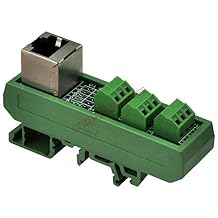Electronics-Salon Slim DIN Rail Mount RJ45 8P8C Breakout Board Interface Module.