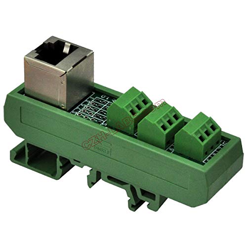 Interfaz breakout RJ45 8P8C Electronics-Salon Slim con adaptador carril DIN para cableado de control
