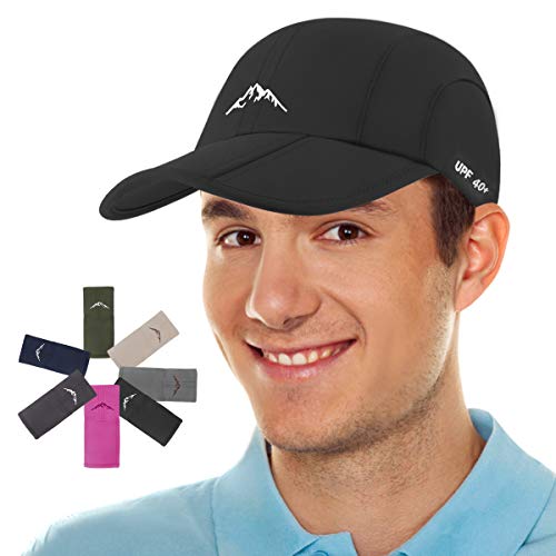 Sport Cap Summer Quick Drying Sun Hat UV Protection Outdoor Cap for Men, Women Black