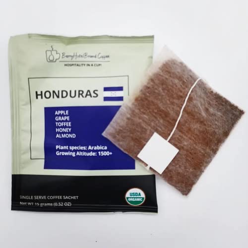 Berry Hotel Brand Coffee Singles, Single Serve Luxury Coffee Sachets, 5-Pack, Honduras - Ground, Sealed for Freshness, Fresh, Single-Origin Premium Coffee Tea Bags, Coffee Bags Singles, Travel, Camping