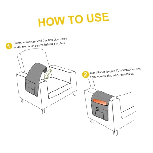 Support télécommande durable en tissu résistant pour accoudoir de salon - 7