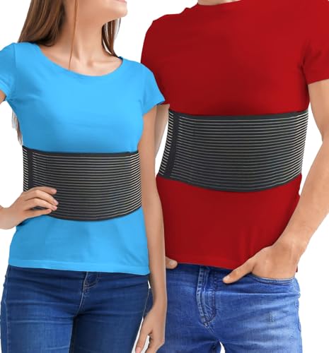 Rib Brace Rib Wrap | Chest Binder to Reduce Pain | Chest Compression Support Belt l Help Muscle Injuries, Bruised Ribs | Breathable Wrap Brace for Costochondritis Pain Relief Fits Women Men (Large/XL - BLack - 44 Inch)