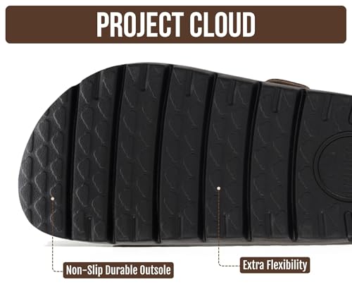 Image of Project Cloud 100% Genuine Leather Platform Sandals Women Footwear - Wedge Chunky Slides for Women 2026 with Memory Foam Insole & Cork Footbed Womens Sandals (GreeceChunky)
