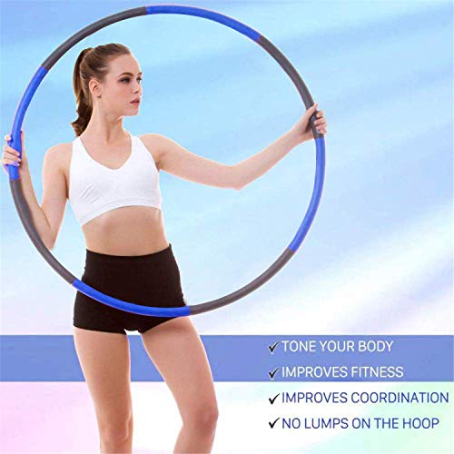 Exercise Hoops for Adults - Weighted Hoops for Exercise - Exercise Hoop for Kids, 2lb Weighted Exercise Hoop, 8 Detachable Sections - Professional Exercise Hoops