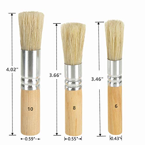 Yopay 12 Pack Wooden Stencil Brush, Natural Bristle Paint Brush Set For Acrylic Painting, Oil Painting, Watercolor Painting, Stencil Project, Card Making And Diy Art Crafts #TOP1