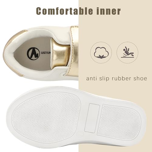 HOMEHOT Unisex-Child Sneaker Grils Boys Golden Hook and Loops Walking Shoes3