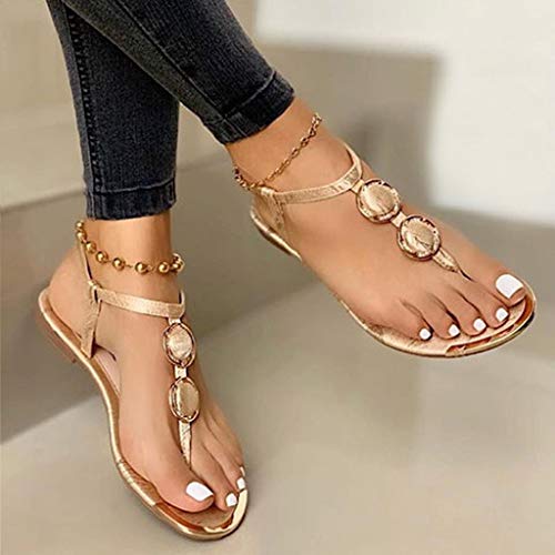 ▷ Siilsaa Sandalias para mujer Casual Verano Bohemio Flip Flops Ope