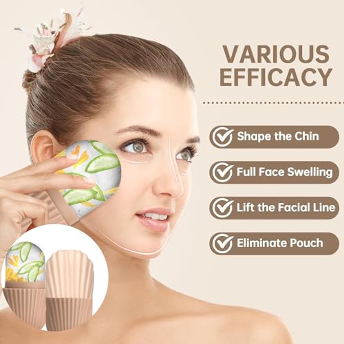 Ice Roller,Eisroller Gesicht,Wiederverwendbar Facial Silikon Eis Roller Gesicht,Silikon Eis Gesichtsroller Massagegerät,für Anti-Aging Falten,Pore Verkleinern,Falten Aufhellen,Hautpflege(Kaffeefarbe)