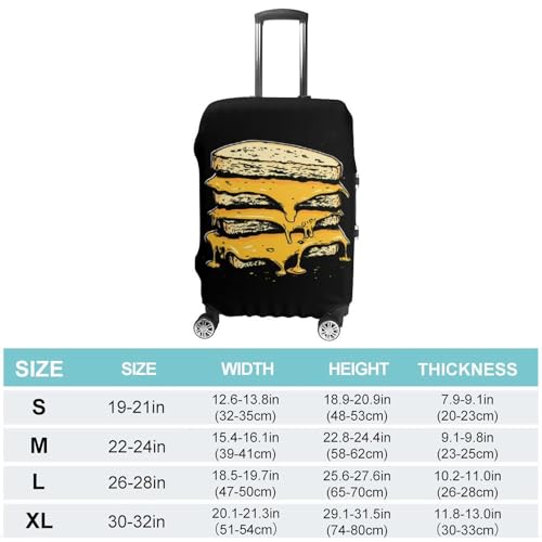 Grilled Cheese Sandwich Travel Luggage Cover for Suitcase 19-32 Inches Elastic Washable Baggage Protector2