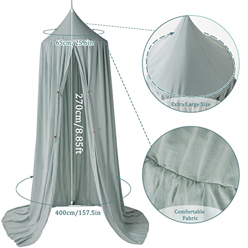Bed Canopy For Girls-Decor Canopy For Kids Bed,Princess Bed Canopy Dreamy Decor, Soft Kid Canopy Room Decoration Princess Castle,Large Size Girls Boys Play Tent Canopy With String Light（Sage Green） #TOP4