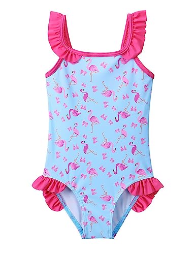 Image of XFGIRLS Baby /Toddler Girls Swimsuit Long Sleeve One-Piece Bathing Suit Rash Guard for Kids UPF 50+ Swimwear