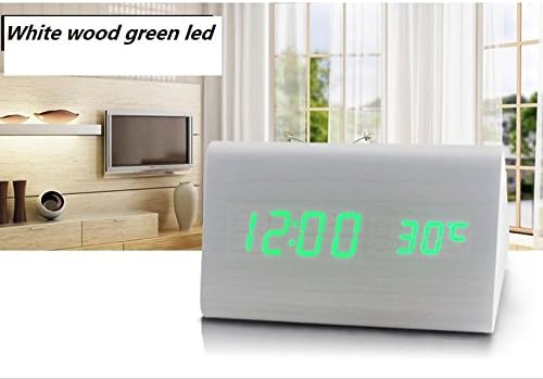 [Newest 2017 Model] Wooden Digital Alarm Clock, Warmhoming Acoustic Control Clock with Time Temperature and Voice Control, Perfect for Home & Travel