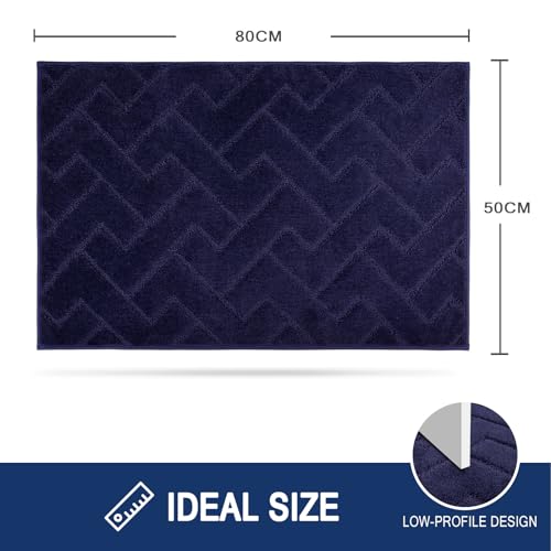 FCSDETAIL Dirt Trapper Indoor Door Mat 50 x 80 cm, Machine Washable Entrance Rug, Dog Doormat, Non-slip Inside Floor Mat for Entryway, Muddy Shoes & Paws - Image 2