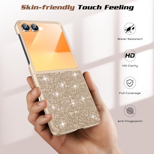 Coque Galaxy Z Flip 7 dorée scintillante fine et robuste - 5