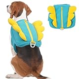 OUOBOB Dog Backpack for Medium Dogs, Backpack for Dogs Pet Backpacks Harness with Pockets for Hiking Walking Training Running, French Bulldog, Boston Terrier (Blue, L)