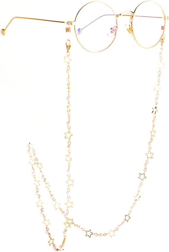 Fashion Handmade Copper Pearl Star Eyeglass Chain