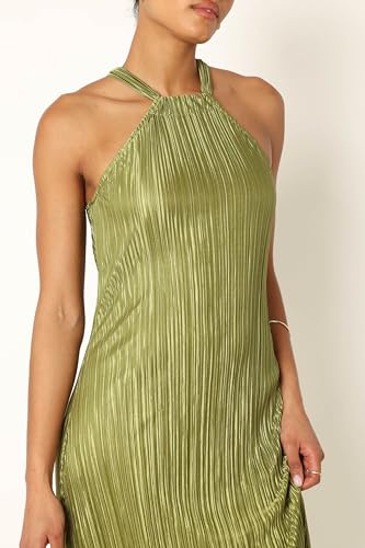 Petal & Pup Women's Melody Plisse Halter Maxi Dress4