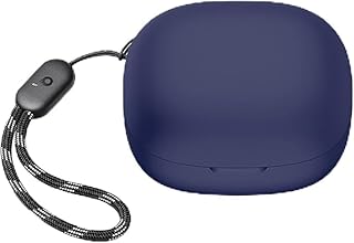 جراب حماية محمول من السيليكون الصديق للبيئة مزود بسلسلة مفاتيح متوافق مع سماعات انكر ساوند كور R50i وانكر ساوند كور P20i/ P25i (أزرق)