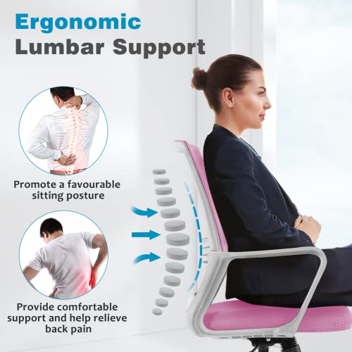 Ergonomic Home Office Chair – Rolling Desk Chair With Lumbar Support And Armrest, Height Adjustable Breathable Mesh Chair, Mid Back Executive Task Chair With Padded Seat And Tilt Function #TOP3