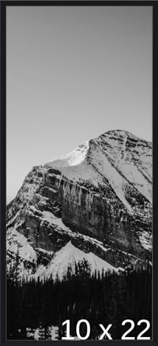 Frame It Easy 10 1/2 x 22 1/2 Satin Black Metal Frame (Ashford) 10.5x22.5 inches