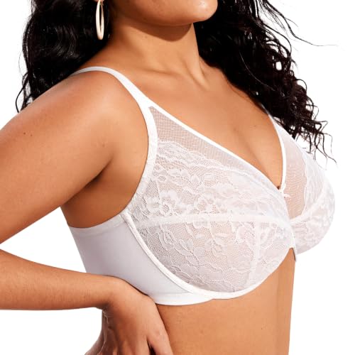 Image of ProKloud Minimizer Bras for Women Full Coverage Supportive Plus Size Unlined Lace Underwire Bra