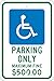 12X18".08 EGP REF Alum OH HNDICAP Park ONLY Sign