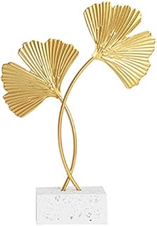 Miystn Ginkgo Biloba Modern Ornament, Ornament for Living Room, Decorative Item, Creative Fan-shaped Leaf Ornaments, Decorative Gifts for Families, Weddings, Parties, and Holidays (1 Piece, Golden)