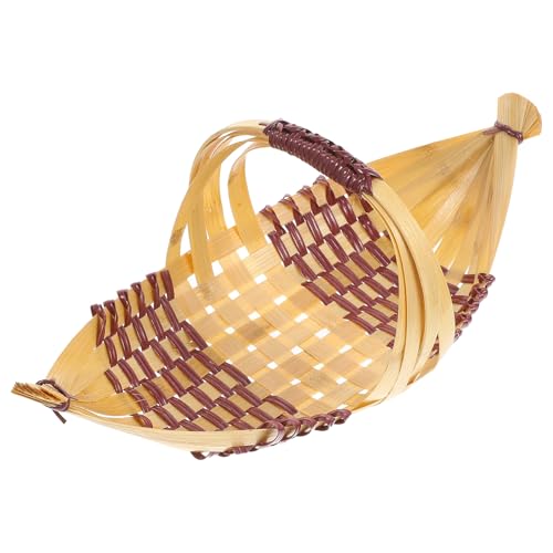 LEDMOMO 竹製織り込み船形寿司プレート 抗菌耐久寿司皿 肉ホルダー兼用 レストラン用和風食品トレイ おもてなしに