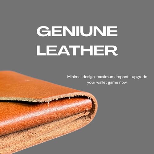 Image of WILDMAN Flip Genuine Leather Vertical Slim Wallet for Men and Women | Pull-String Quick Card Access | Compact Front Cash Pocket & Button Lock | Minimalist Travel & Daily Carry Wallet(TAN)