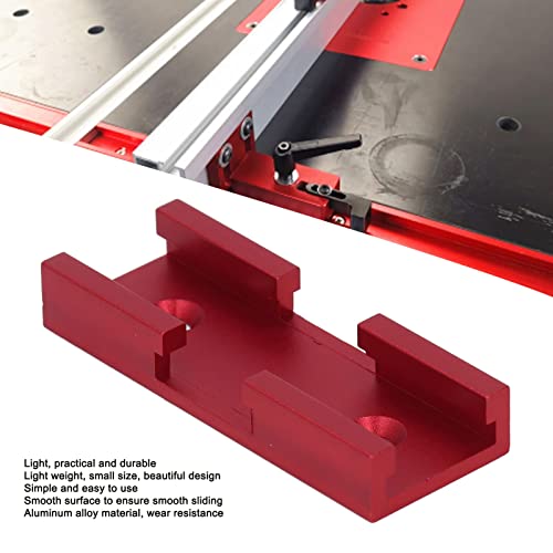ANKROYU 4PCS T Track Intersection Part, Aluminum Alloy T Track Cross Chute, T Track Intersection Kit, Woodworking Cross Track Connector for Carpenter (Red)