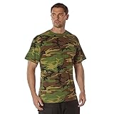 Rothco 100% Cotton Camo T-Shirt – Standard Fit Crew Neck Tee Shirt, Woodland Camo, 2XL
