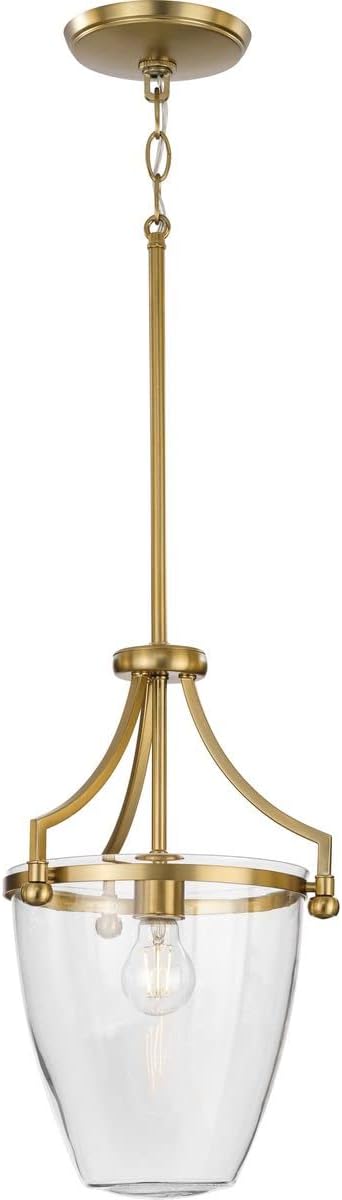 Parkhurst Collection 11-1/2 in. 1-Light Brushed Bronze Mini-Pendant Clear Glass
