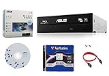 ASUS 16X BW-16D1HT Internal Blu-ray Burner Bundle with 50GB Verbatim M-Disc BD-R DL, BD Suite Disc and Cable Accessories