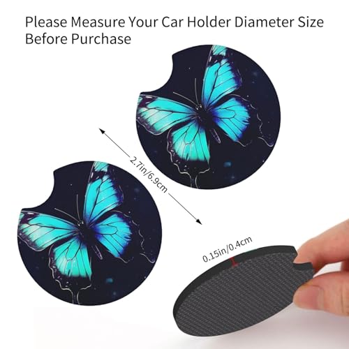 Portavasos para coche 2 unidades diseño mariposa negro miniatura 3