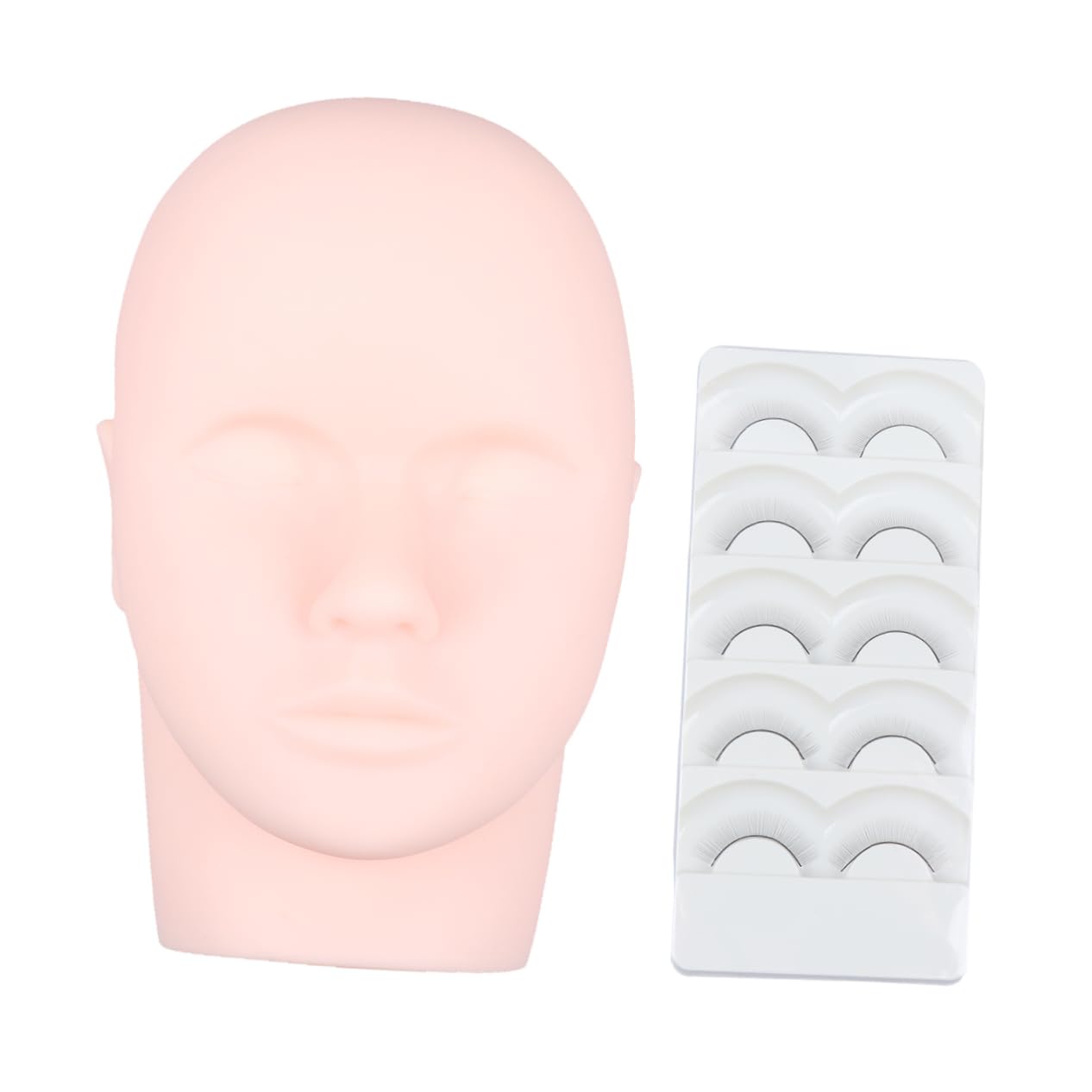 Mikinona 1 Set Eyelash Extension Kit Silicone Practice Head Model for Lash Training