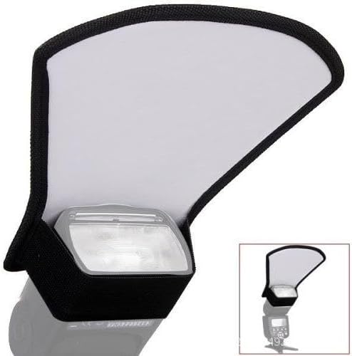 REFLEX CAMERA 2-in-1 Fan-Shaped Flash Diffuser Reflector Silver/White | Portable Lighting Modifier for DSLR Speedlites | Softens Harsh Flash | Studio & Outdoor Photography Tool