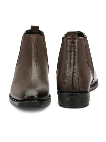Image of HERMIZ Men's Chelsea Boots | Handcrafted | High Ankle Boot| Comfortable Formal Office & Casual Wear Shoes