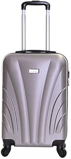 Slimbridge Hard Cabin Hand Carry-on Suitcase Luggage Bag 55 cm 2.5 kg 35 litres 4 Wheels Number Lock, Ferro Silver