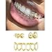 3PC Gold Grillz Set Open Face Hip Hop Teeth Jewelry Gold Plated Dental Caps for Top Bottom Removable Grills for Men Women (gold)
