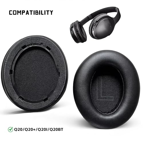 Ersatz Ohrpolster für Anker Soundcore Life 2 (Nicht kompatibel mit Life 2 Neo)/Q20/Q20+/Q20I/Q20BT Kopfhörern, Ersatzpolster Polster mit weicherem Kunstleder, Geräuschisolierungsschaum