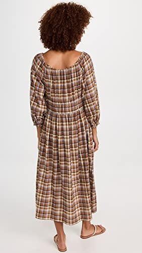 Madewell Women's Gauze Sophia Midi Dress, Forage, Plaid, Xxl #TOP2